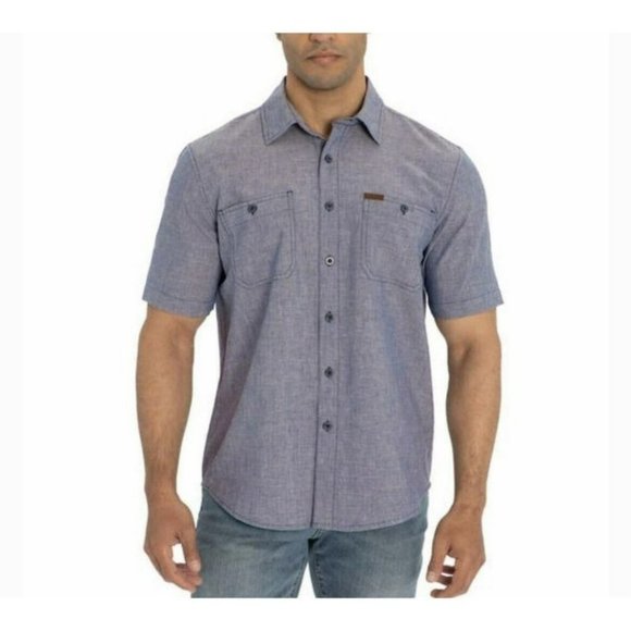 Orvis Other - Orvis Mens Lightweight Woven Short Sleeve Tech Shirt Size XLT Blue